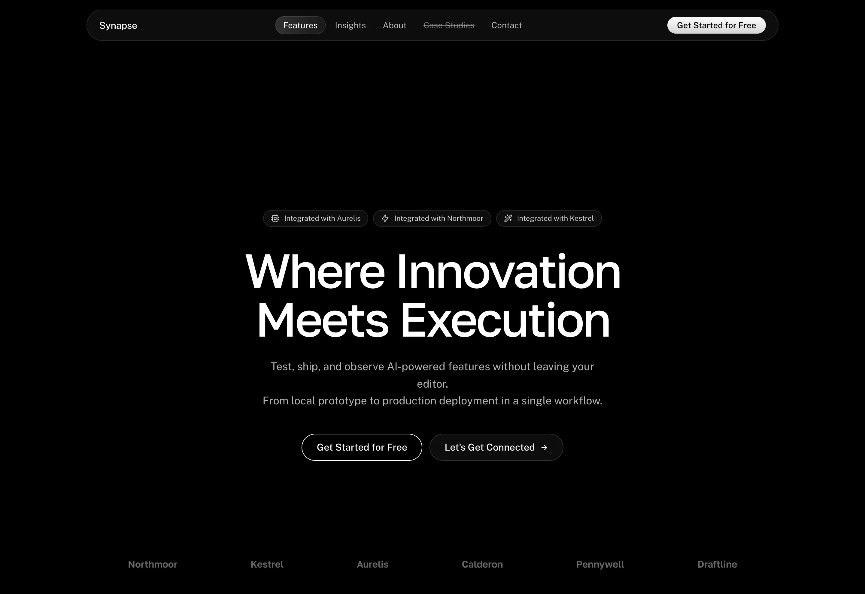 Dark Hero for Developer Tools website template preview