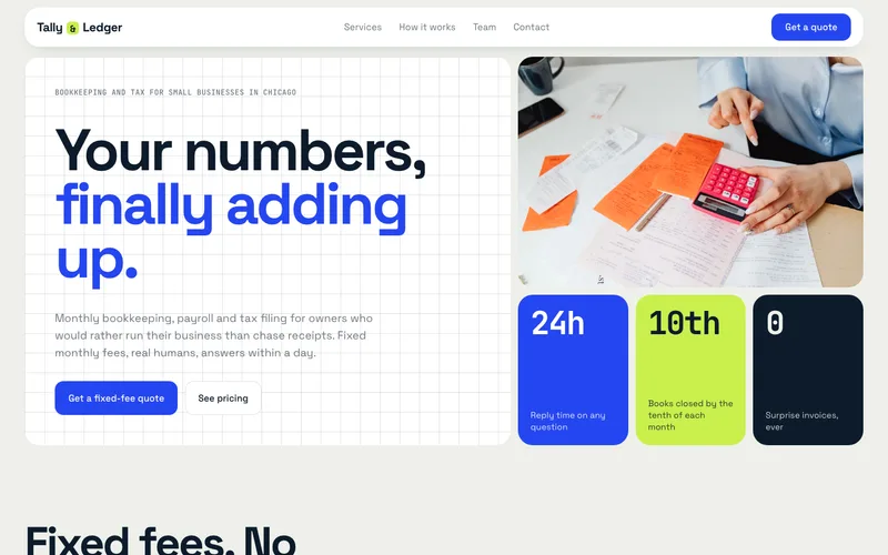 Calculator-Keypad Bookkeeping Firm website template preview