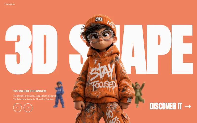 Coral 3D Collectibles Store website template preview