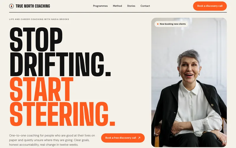 Signal-Orange Personal Coach website template preview