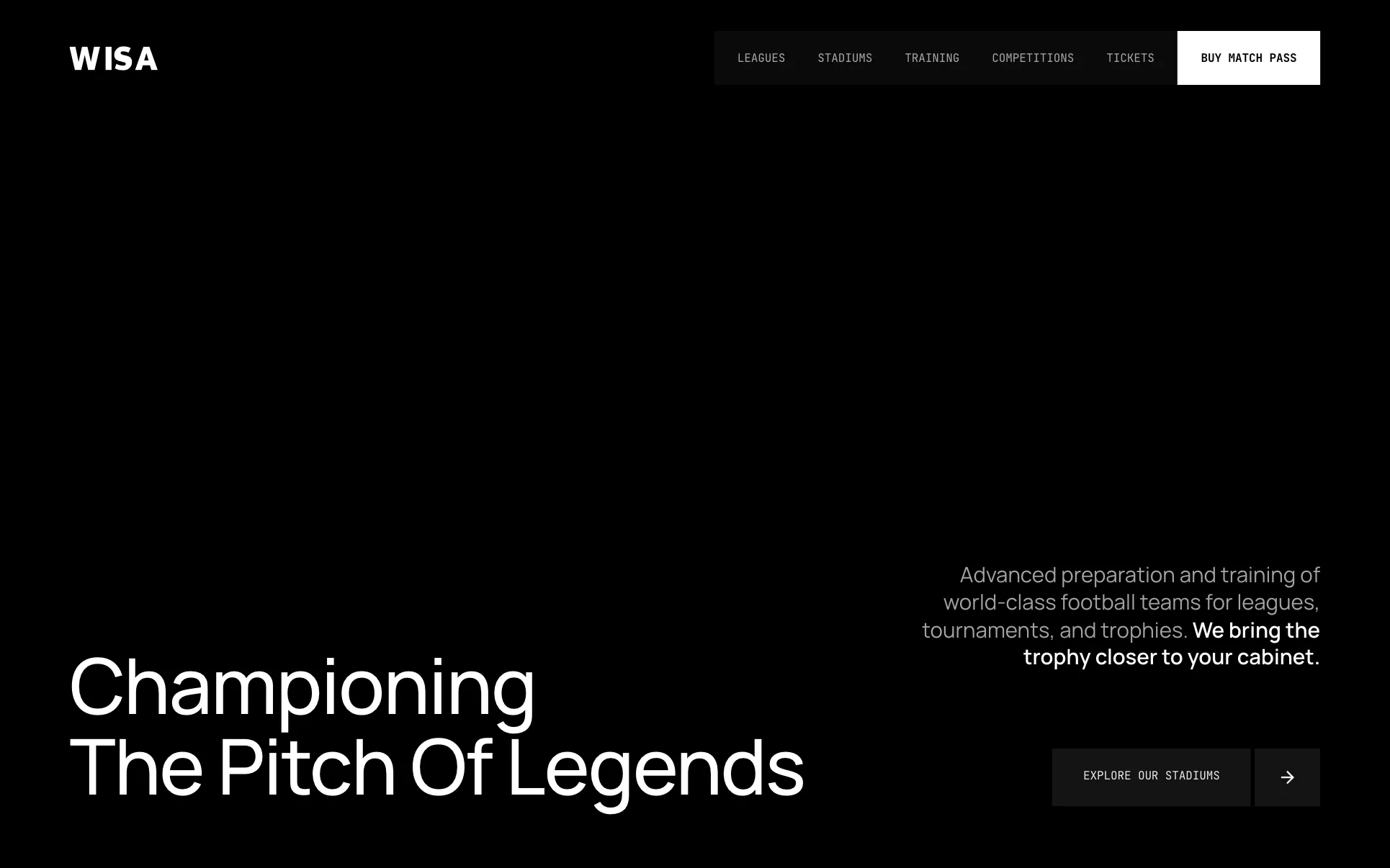 Bold Dark Football Club website template preview