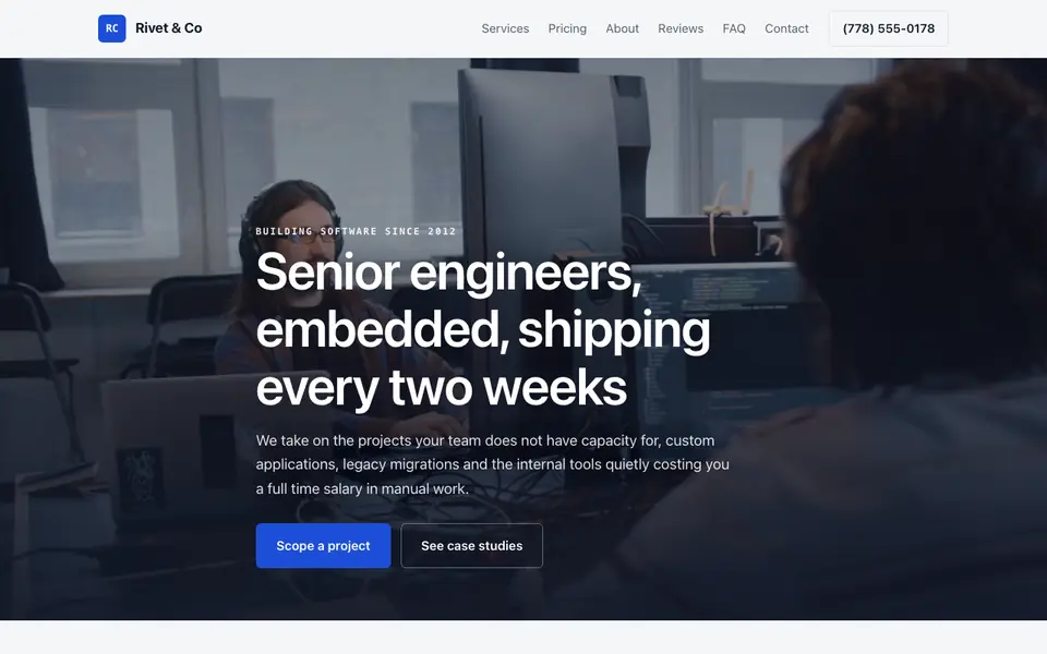 Example dev agency website