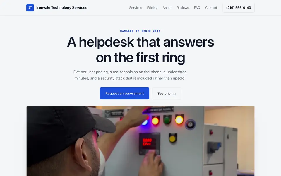 Example IT services website