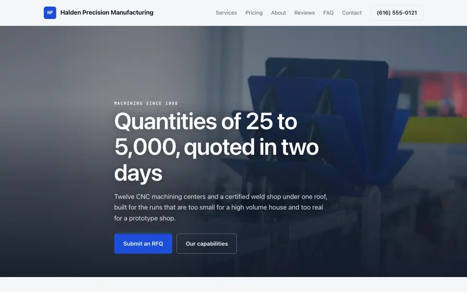 Example manufacturing website