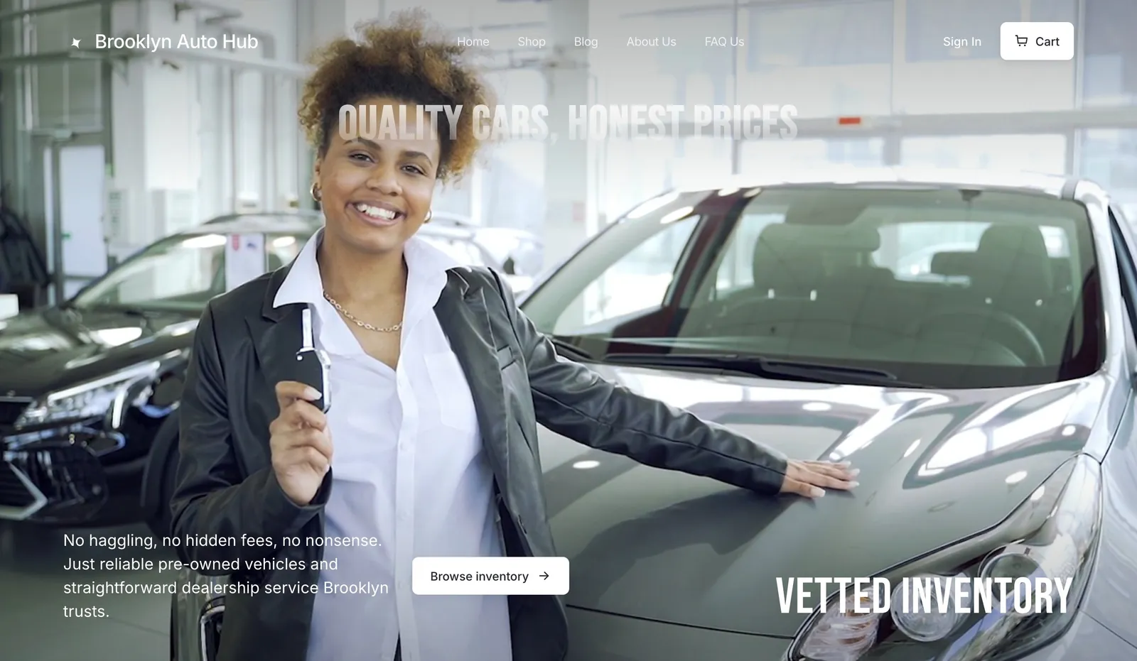 Esempio di design per sito web di concessionaria auto realizzato con We.Inc